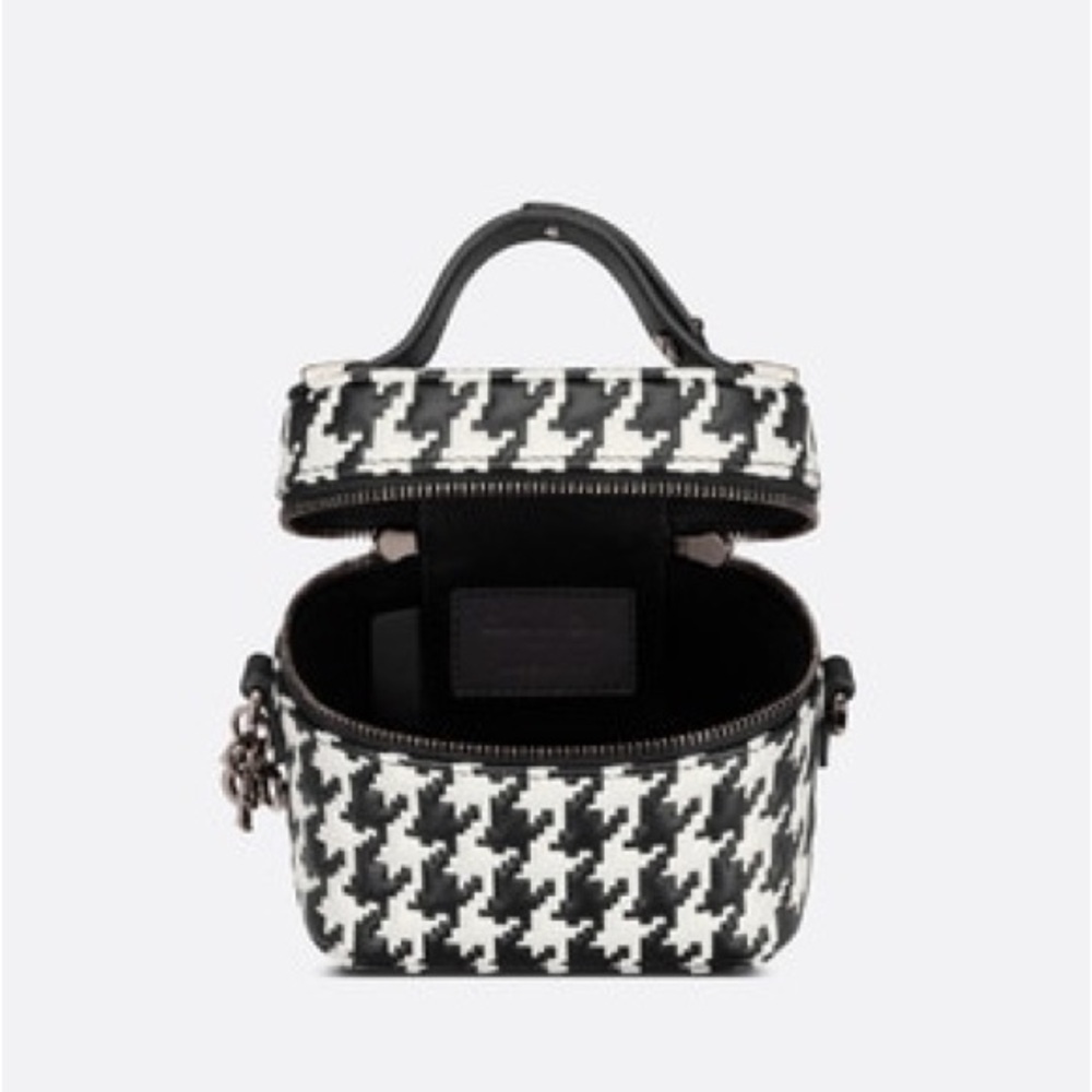 Like NEW! LADY DIOR Houndstooth Bag Micro Lady Dior Vanity Case - Picture 10 of 16